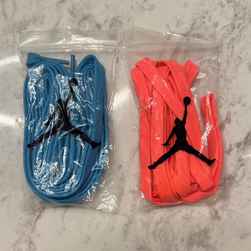 Air Jordan Shoelaces in Vibrant Blue and Coral
